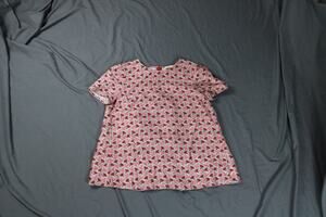 Tory Burch Top Womens Sz 4 Multi Dove Lotus Floral Print Silk Gazar Lined Zip